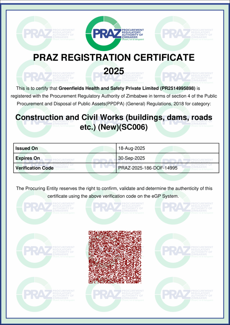 PRAZ Civils Registration Certificate