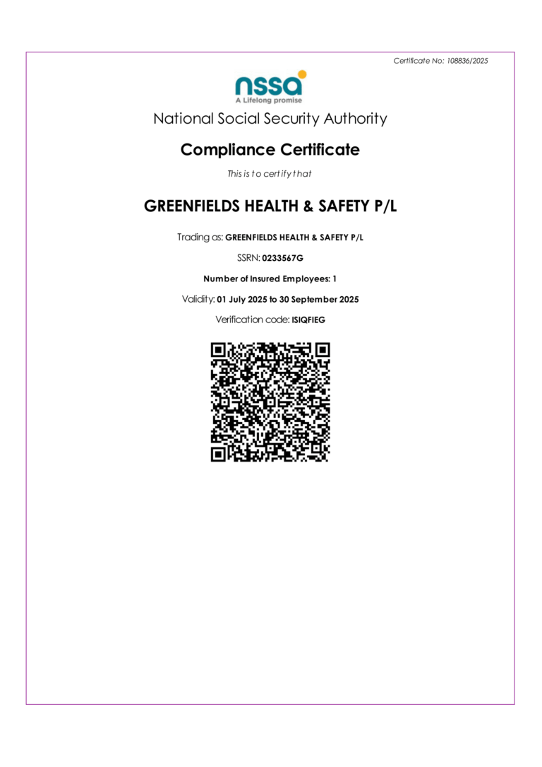 NSSA Compliance Certificate